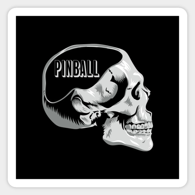 Pinball on the Mind Funny Pun Design Sticker by Get Hopped Apparel